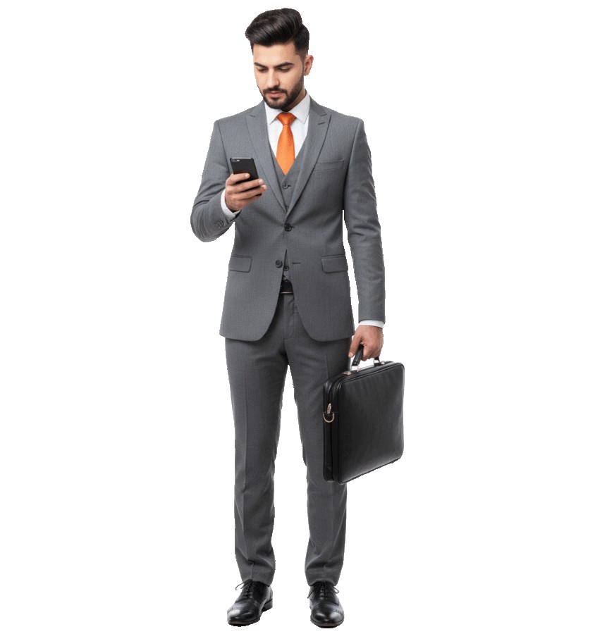 Pakistani male using phone